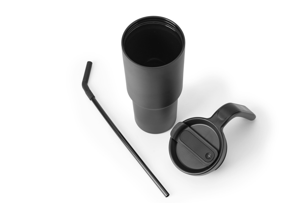 FORZA 360 - Hans Larsen Recycled Stainless Steel/PP Tumbler with 360 Branding - Black